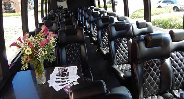 Interior of a luxury Windstar Charter bus