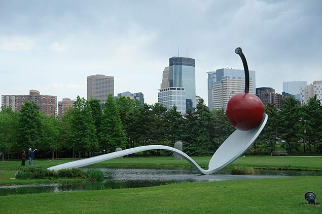 Spoon and Cherry Sculpture in Minneapolis Sculpture Garden