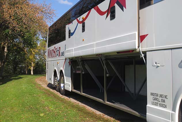 Bag storage in luxury Windstar motorcoach