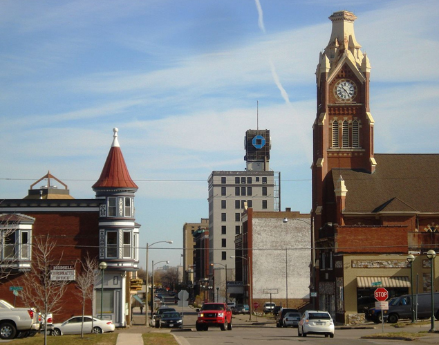 Street view of downtown Moline, IL